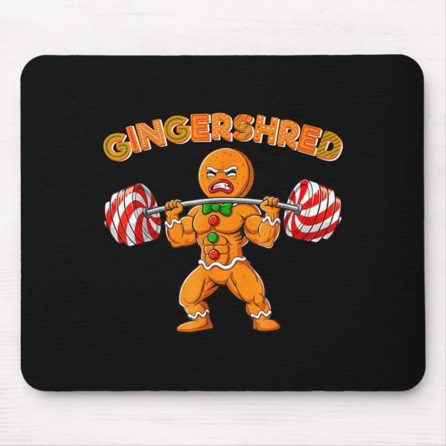 Alfombrilla De Ratón Gingershred Funny Men Gym Bodybuilding Gingerbread (Frente)