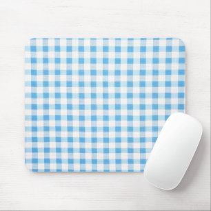Alfombrilla De Ratón Gingham Azul Bebé