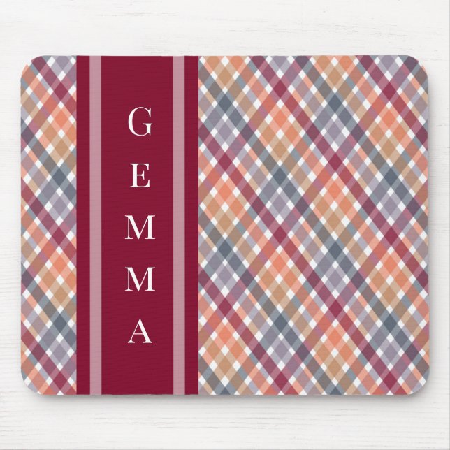 Alfombrilla De Ratón Gingham de Otoño (Frente)
