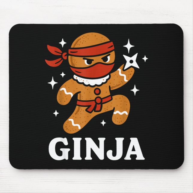 Alfombrilla De Ratón Ginjas Gingerbread Ninja Funny Christmas Cookie Bo (Frente)