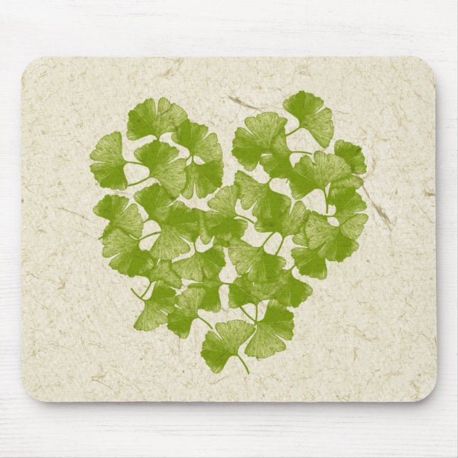 Alfombrilla De Ratón Ginkgo Leaf Heart (Frente)