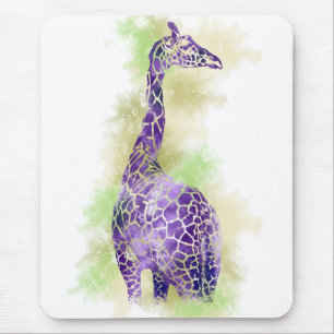 Alfombrilla De Ratón Girafa acuarela 1