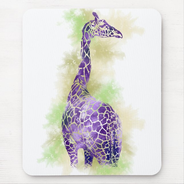 Alfombrilla De Ratón Girafa acuarela 1 (Frente)