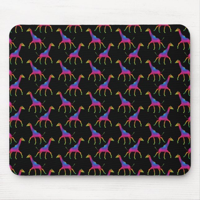 Alfombrilla De Ratón Girafa de color arcoiris (Frente)