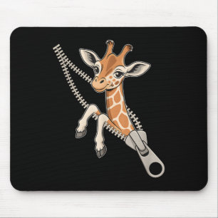 Alfombrilla De Ratón Girafa Emergiendo De Un Zipper