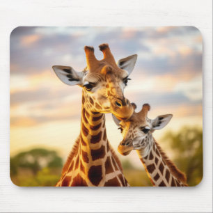 Alfombrilla De Ratón Giraffe Animal Wild Beauty Freedom Wilderness Art