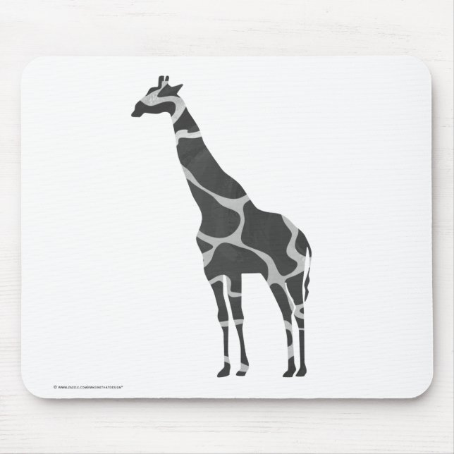 Alfombrilla De Ratón Giraffe Black and Grey Silhoutte (Frente)