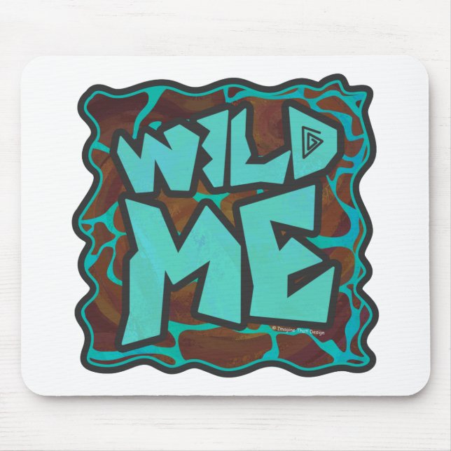 Alfombrilla De Ratón Giraffe Brown y la impresión Verde azulada (Frente)