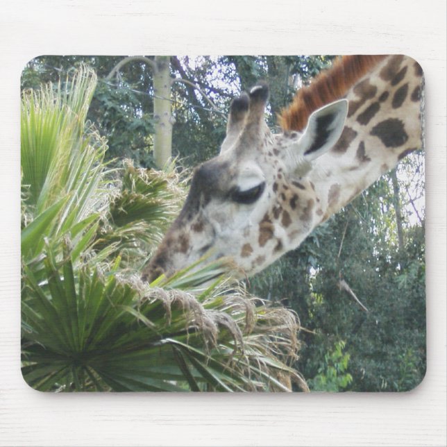 Alfombrilla De Ratón Giraffe en el almuerzo (Frente)