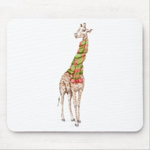 Alfombrilla De Ratón Giraffe en una bufanda