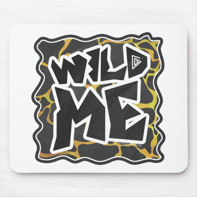 Alfombrilla De Ratón Giraffe Impresión negra y amarilla (Frente)