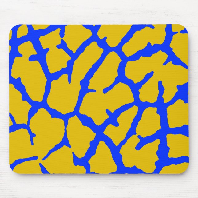 Alfombrilla De Ratón Giraffe Imprimir amarillo azul (Frente)