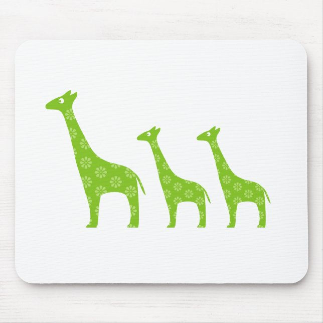 Alfombrilla De Ratón Giraffe permanente (verde) (Frente)