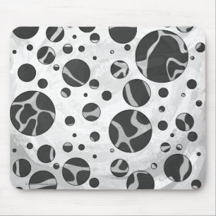 Alfombrilla De Ratón Giraffe Polka Dot Black and Light Gray Print
