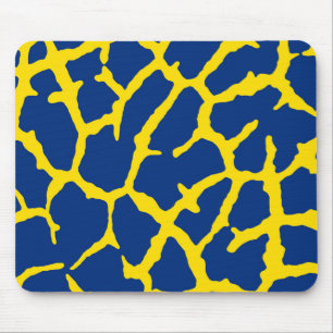 Alfombrilla De Ratón Giraffe Print Navy Yellow