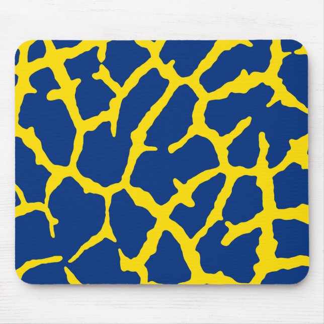 Alfombrilla De Ratón Giraffe Print Navy Yellow (Frente)