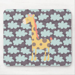 Alfombrilla De Ratón Giraffe y nubes