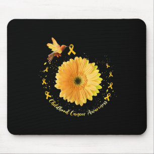 Alfombrilla De Ratón Girasol Amarillo Colibrí Conciencia del Cáncer Inf