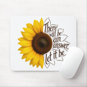 Alfombrilla De Ratón Girasol Amarillo con Frase Inspiradora