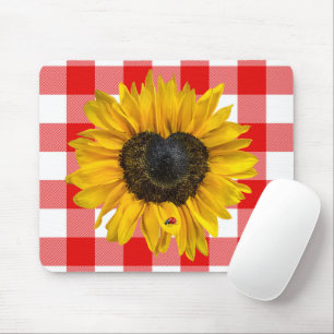 Alfombrilla De Ratón Girasol cardíaco con crema