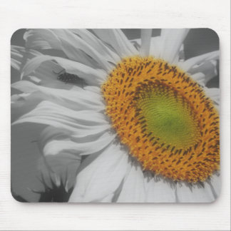 Alfombrilla De Ratón Girasol Cierre Mousepad Blanco Negro