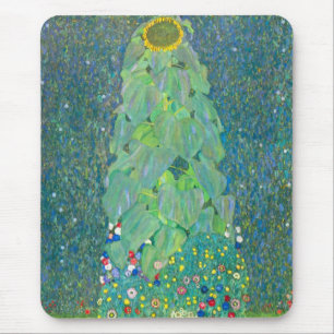 Alfombrilla De Ratón Girasol de Klimt, flores antiguas Art Nouveau