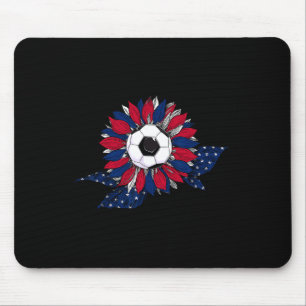 Alfombrilla De Ratón Girasol Divertido Y Fútbol Ll Con Bandera American