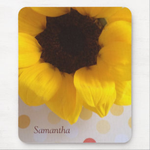 Alfombrilla De Ratón girasol en polka dots mousepad