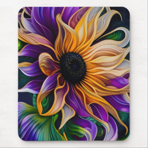 Alfombrilla De Ratón Girasol morado y dorado