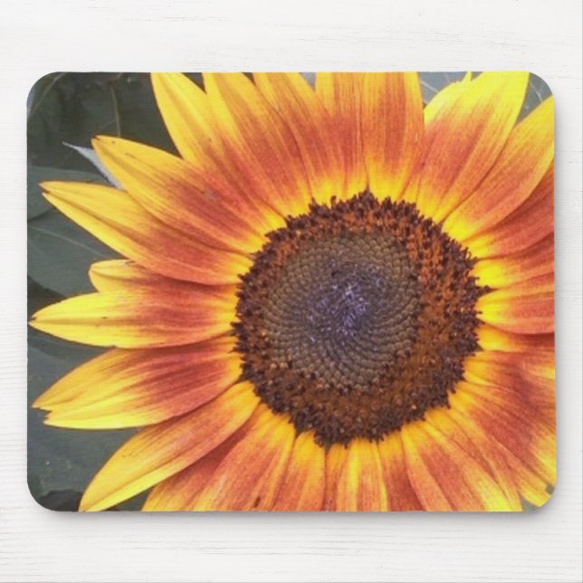 Alfombrilla de ratón girasol naranja amarillo (Frente)