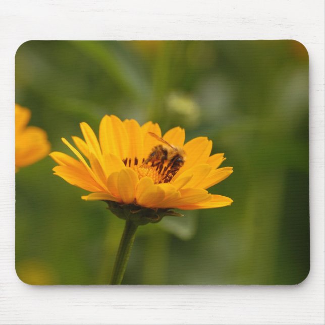 Alfombrilla De Ratón girasoles con abeja (Frente)