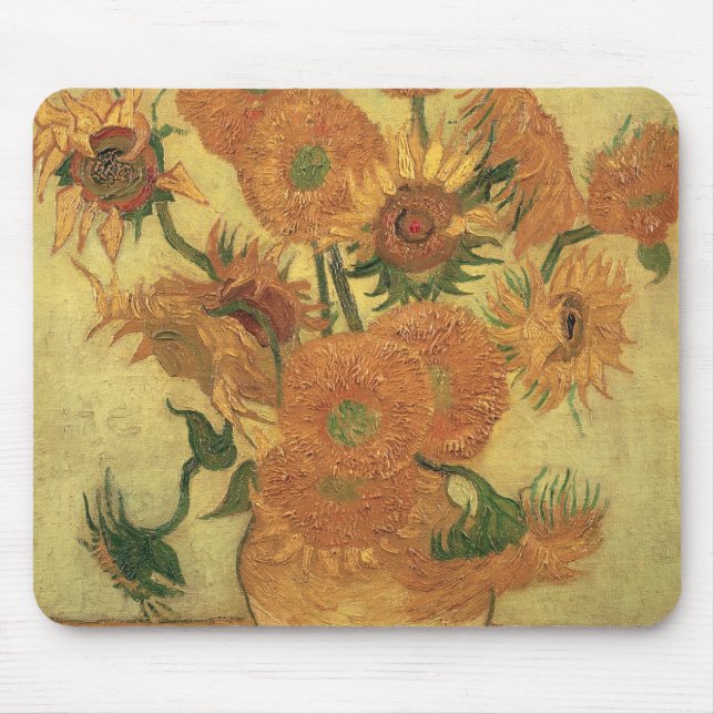 Alfombrilla De Ratón Girasoles de Vincent van Gogh el |, 1889 (Frente)