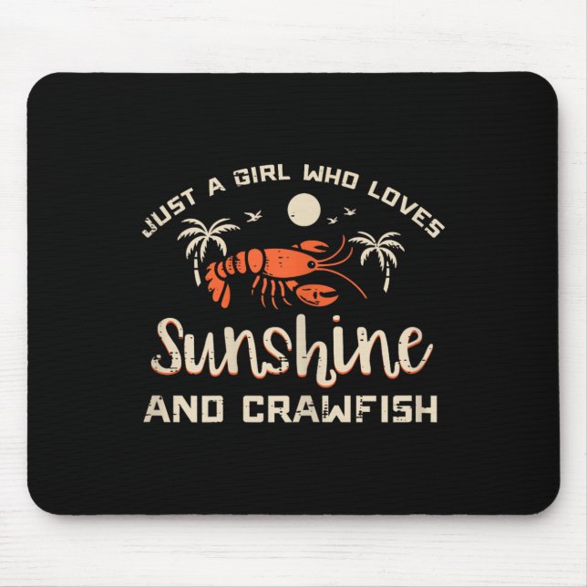 Alfombrilla De Ratón Girl Who Loves Sunshine Crawfish Crayfish Girls Ki (Frente)