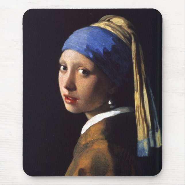 Alfombrilla De Ratón Girl with a pearl earring. By Johannes Vermeer (Frente)