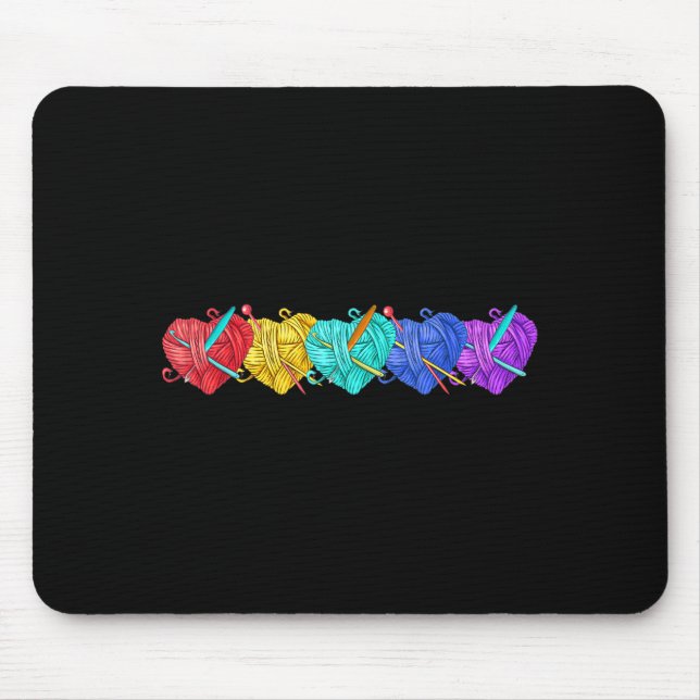 Alfombrilla De Ratón Girl Women's Yarn Crochet Knitting Funny Gift  (Frente)