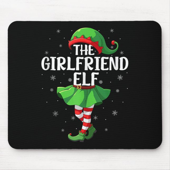 Alfombrilla De Ratón Girlfriend Elf Christmas Girls Women Elf Squad Xma (Frente)