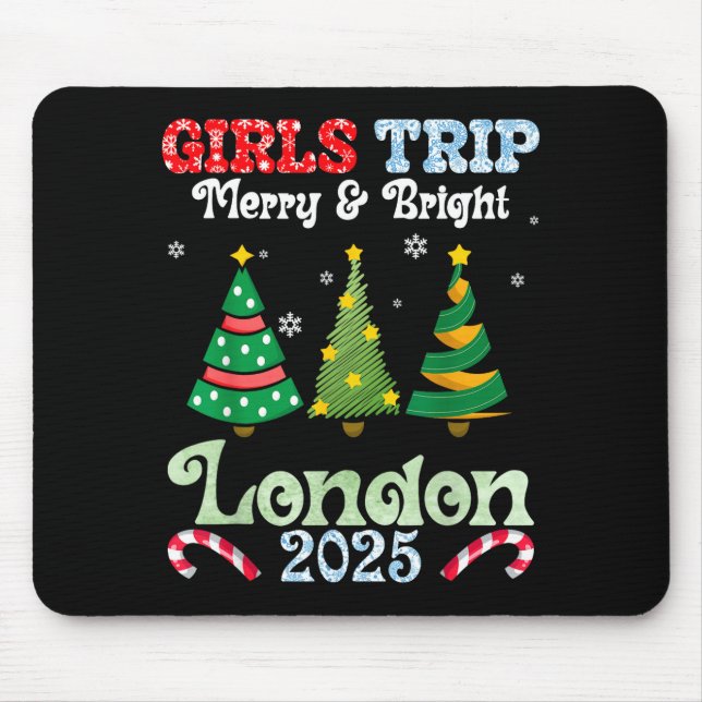 Alfombrilla De Ratón Girls Trip Merry Bright Christmas In London Vacati (Frente)
