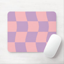 Girly Pastel Rosa Morado Wavy Checkered