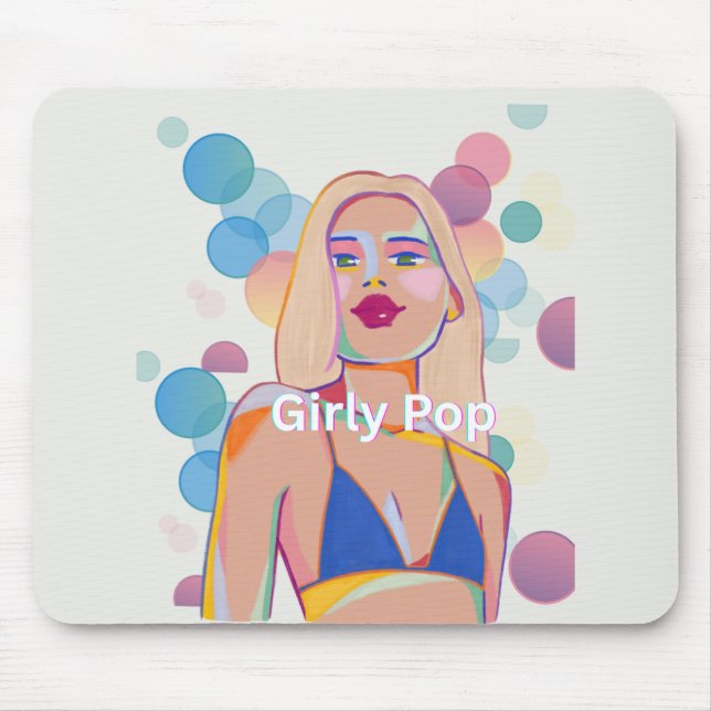 Alfombrilla De Ratón Girly pop party girl mouse pad (Frente)
