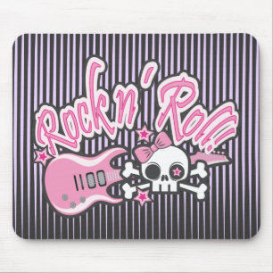 Alfombrilla De Ratón Girly Rock n' Roll Skull