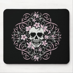 Alfombrilla De Ratón Girly Vintage Skull