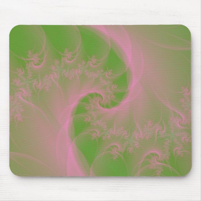 Alfombrilla De Ratón Giro rosa en Mousepad Verde (Frente)