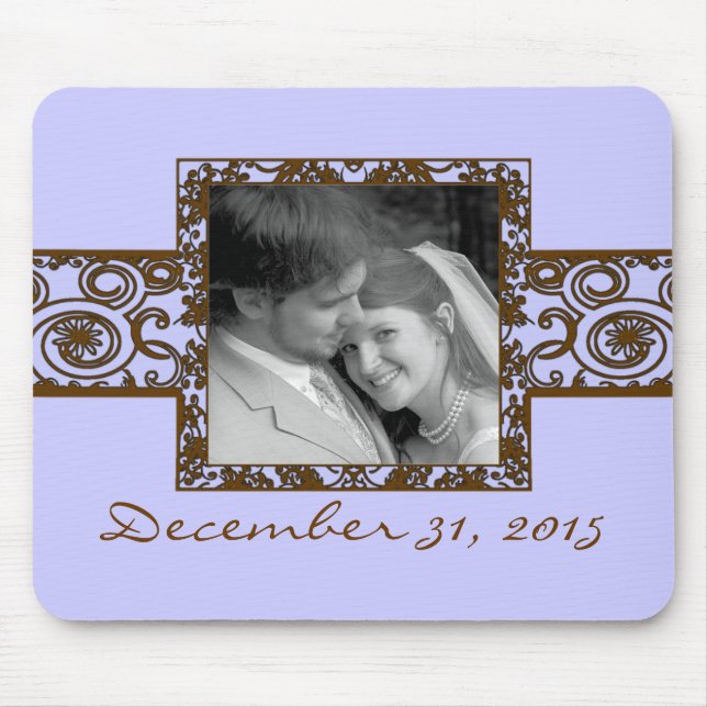 Alfombrilla De Ratón Giros florales verdes y negros (Frente)