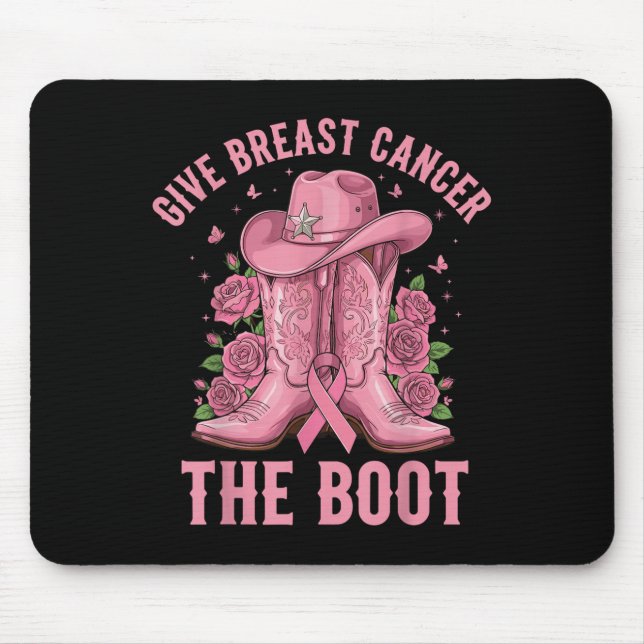 Alfombrilla De Ratón Give Breast Cancer The Boot Cowgirl Cancer Awarene (Frente)