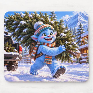 Alfombrilla De Ratón Glacier Grinch y árbol de Navidad festivo
