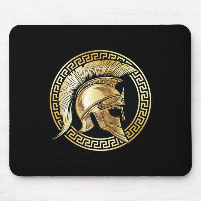 Alfombrilla De Ratón Gladiador Spartan Helmet Gold Sparta (Frente)