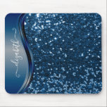 Alfombrilla De Ratón Glam Bling Personalizado Caligrafía Brillante Azul<br><div class="desc">Este diseño no contiene purpurina o lentejuelas reales. Puede ser personalizado en el área proporcionada cambiando la foto y/o el texto. O se puede personalizar haciendo clic en Personalizar esta plantilla y luego eligiendo la opción de personalizar más y eliminar o cambiar el color del fondo, agregar texto, cambiar el...</div>