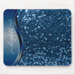 Alfombrilla De Ratón Glam Bling Purpurina personalizado caligrafía azul<br><div class="desc">Este diseño no contiene purpurinas ni secuencias reales. Se puede personalizar en el área que se proporciona cambiando la foto y/o el texto. O puede personalizarse haciendo clic en Personalizar esta plantilla y, a continuación, eligiendo la opción de hacer clic en el personalizar y eliminando o cambiando el color del...</div>