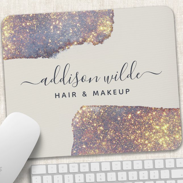 Alfombrilla De Ratón Glam Glitter Dorado Púrpura Irisado (Subido por el creador)