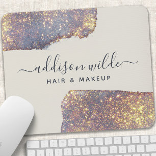 Alfombrilla De Ratón Glam Glitter Dorado Purpúreo Irisado